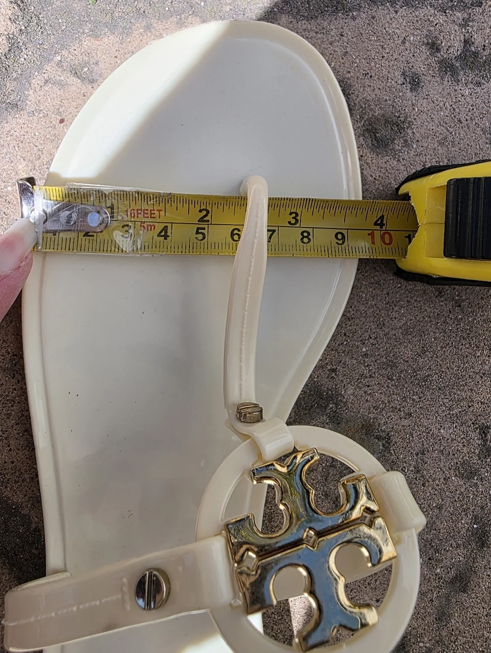 Tory Burch Miller Jelly Sandals Cream Size 7